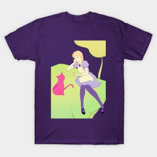 Chusha cat and Alice T-Shirt